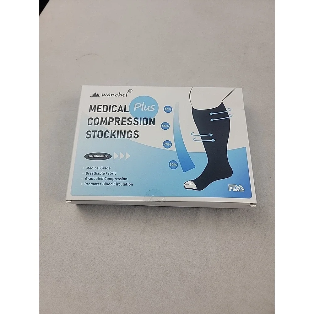Wanchel Medical Plus‎ Compression Stockings 20-30mmHg LG/XL No Toe